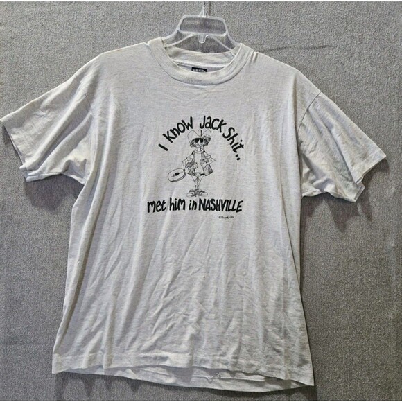 Single Stitch T-Shirt KNOW JACK SH.. Met Him In Nashville Sz XL Screen Stars USA - Picture 2 of 15